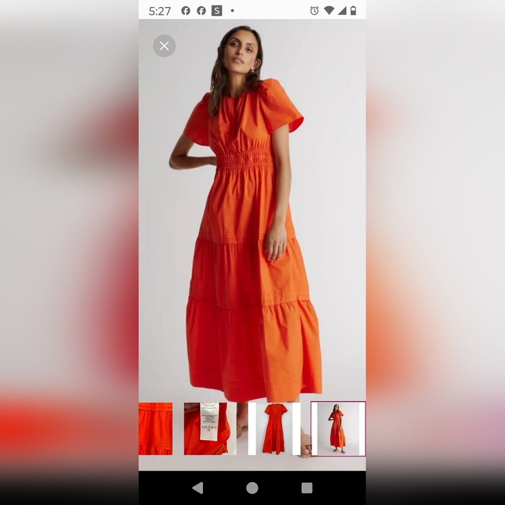 QUINCE 100% Organic Cotton Poplin Tiered Maxi Dress